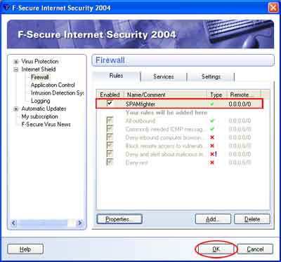 Configurar o Firewall de segurança de Internet F-Secure