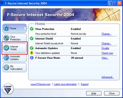 Configurar o Firewall de segurança de Internet F-Secure