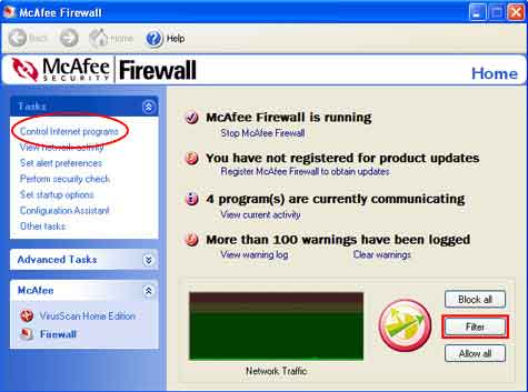 Voici comment configurer votre pare-feu McAfee pour le serveur SPAMfighter