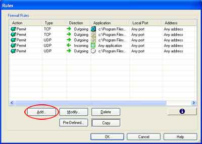 Configuring Norman Personal Firewall