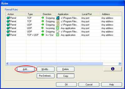 Configuring Norman Personal Firewall