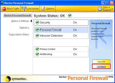 Configure, Norton Personal Firewall, Spamfighter, spam, download, filters, outlook, e-mail, email