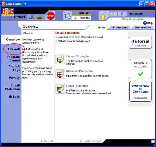 faq, firewall, zonealarm