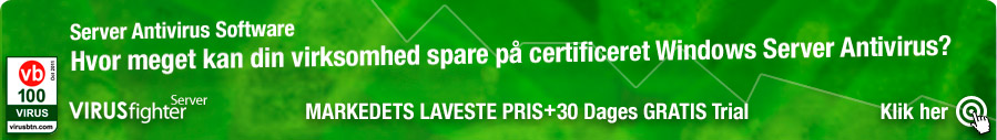 Du får helt gratis en fuld version af VIRUSfighter Server i 30 dage.