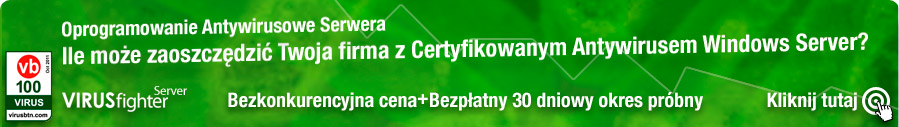 VIRUSfighter Server jest dostępny jako BEZPŁATNA 30-dniowa wersja próna, po upływie której możesz wykupić licencję na jeden, dwa lub trzy lata.