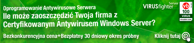 VIRUSfighter Server jest dostępny jako BEZPŁATNA 30-dniowa wersja próna, po upływie której możesz wykupić licencję na jeden, dwa lub trzy lata.