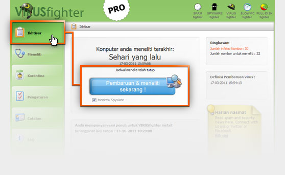 Dapatkan VIRUSfighter dari sini.