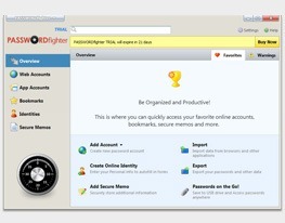 Et nemt og enkelt brugerinterface hjælper dig med at holde styr på passwords