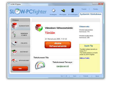 Lataa SLOW-PCfighter ja pidä tietokoneesi skannattuna, diagnosoituna ja organisoitunua!