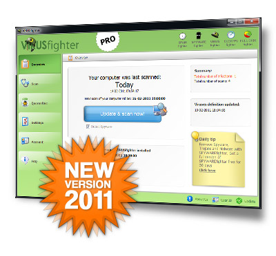 VIRUSfighter Pro is your protection against virus and other malicious software destroying your computer and is a powerful tool to remove virus.