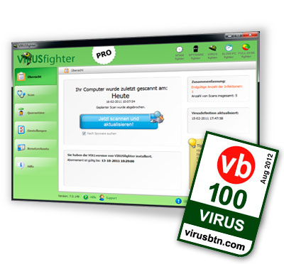 VIRUSfighter schützt Sie vor Viren und anderer bösartiger Software, die Ihren Computer schädigen kann und ist ein starkes Werkzeug zum Entfernen von Viren.