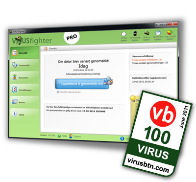 Vi hoppas att du får glädje av den nya och förbättrade versionen av VIRUSfighter