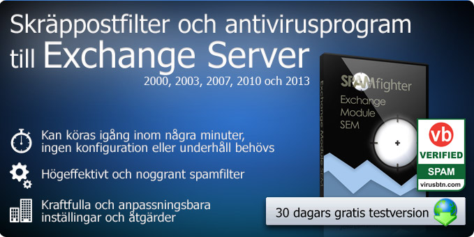Skräppostfilter och antivirusprogram till Exchange Server 2000, 2003, 2007 och 2010