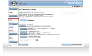 Screenshots of SPAMfighter Exchange Module (SEM)