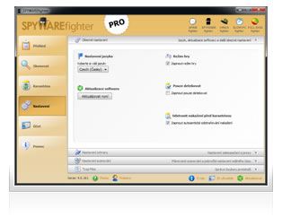 In the settings menu you can set the option for: Security, software updates, Proxy settings, Actions for infected files, advanced real-time settings, scheduled scanning, Language settings and see your log files