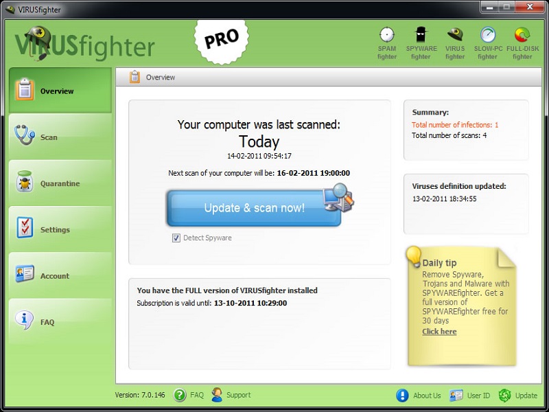 VIRUSfighter 7.5.170 screenshot