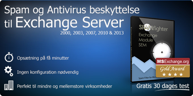 Spam Filter og virusbeskyttelse til Exchange Server 2000, 2003, 2007, 2010 og 2013