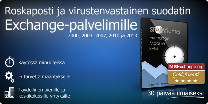 Välitön suoja roskapostia ja phishingiä eli tietojen kalastusta vastaan