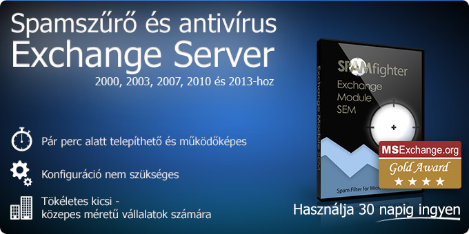 Spamszűrő és antivírus Exchange Server 2000, 2003, 2007, 2010 és 2013-hoz