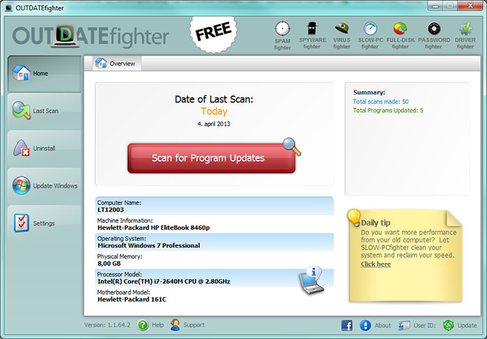 OUTDATEfighter 1.1.97 full Windows 7 OUTDATEfighter 1.1.97 full