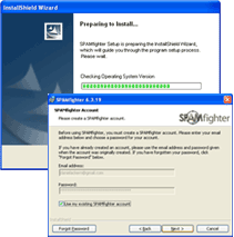 Screenshot of SPAMfighter Exchange Module