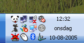 1. Open Panda by clicking on the Panda Logo in your sys-tray in your right corner. (Note: your sys-tray might look different than the one shown below)<br />