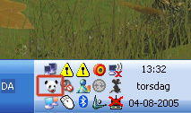 1. Open Panda by clicking on the Panda Logo in your sys-tray in your right corner. (Note: your sys-tray might look different than the one shown below)