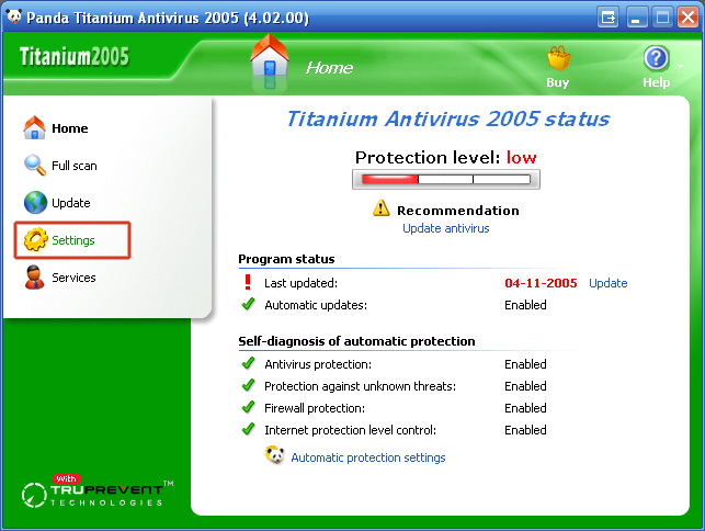 3. Κάντε κλικ &quot;Settings&quot; (Ρυθμίσεις) στο μενού.