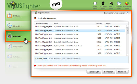 Dapatkan VIRUSfighter dari sini.