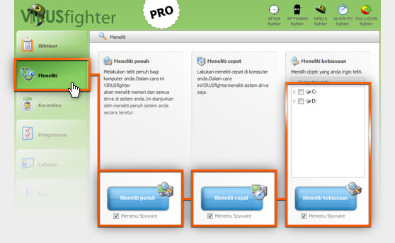 Dapatkan VIRUSfighter dari sini.