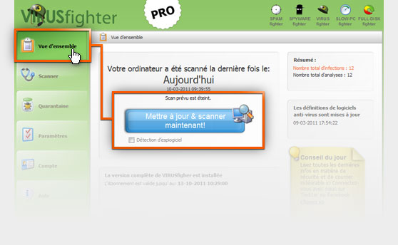 Ayez accès à VIRUSfighter par ici