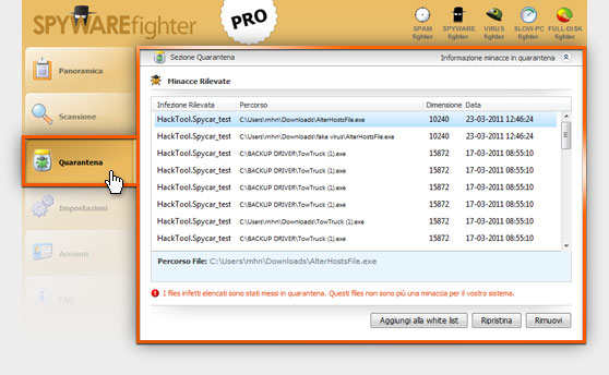 Blocco Spyware - SPYWAREfighter