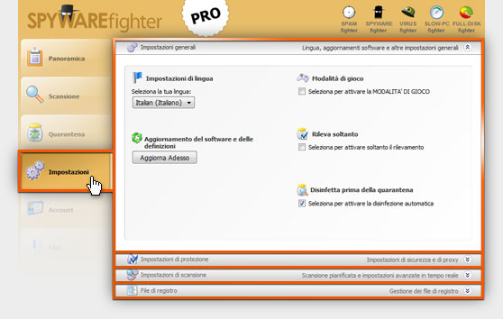 Blocco Spyware - SPYWAREfighter