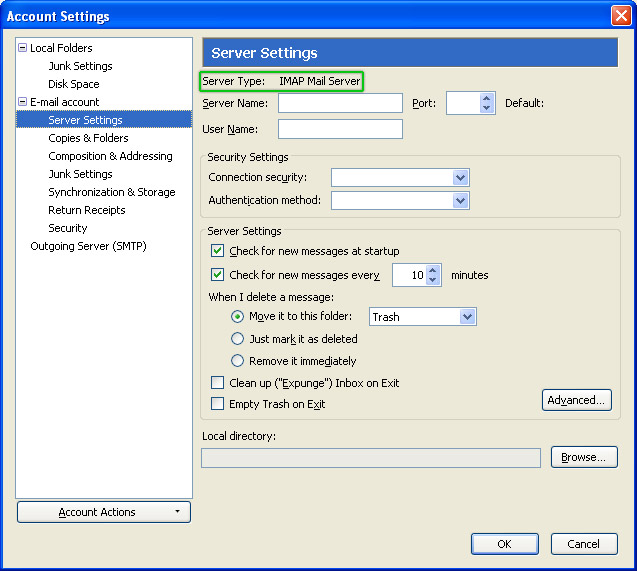 Do I use IMAP on Thunderbird?