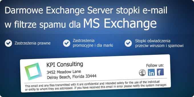 Darmowe Exchange Server stopki e-mail w filtrze spamu dla MS Exchange
