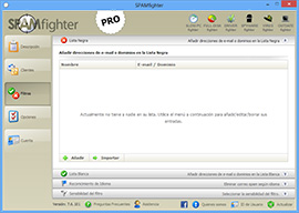 SPAMfighter tiene una interfaz de usuario muy sencilla y accesible.