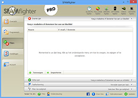 SPAMfighter heeft een heel eenvoudige gebruikersinterface